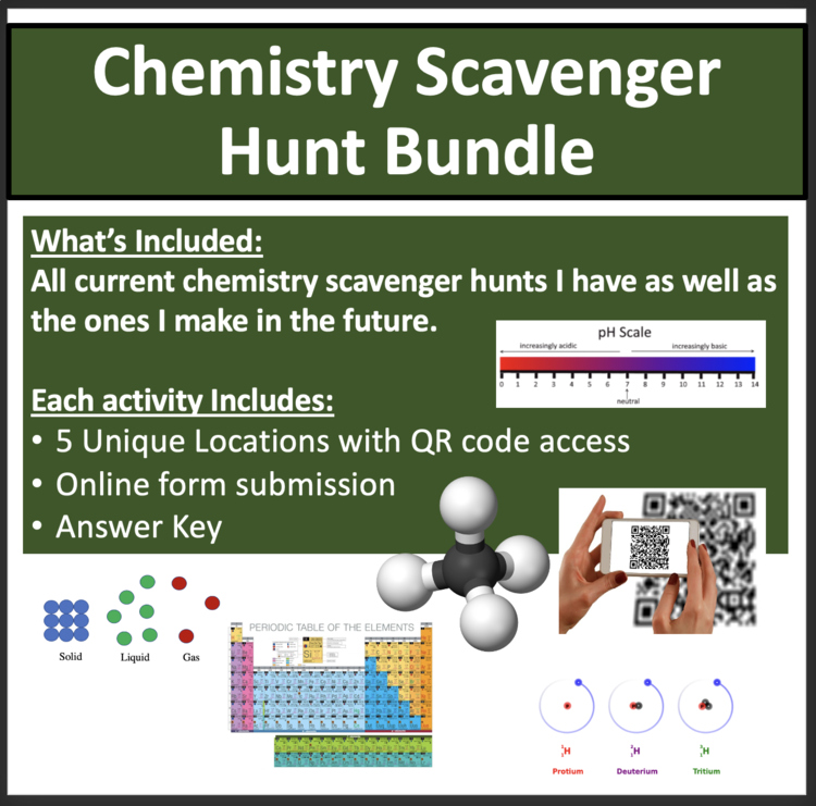 Chemistry – Digital Scavenger Hunt Activity Bundle | Chemical Reactions, Atoms