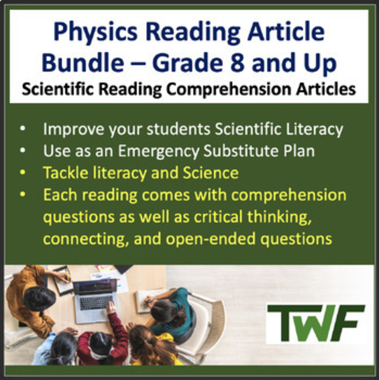 Physics Grade 8 and Up Science Reading Article Mega Bundle
