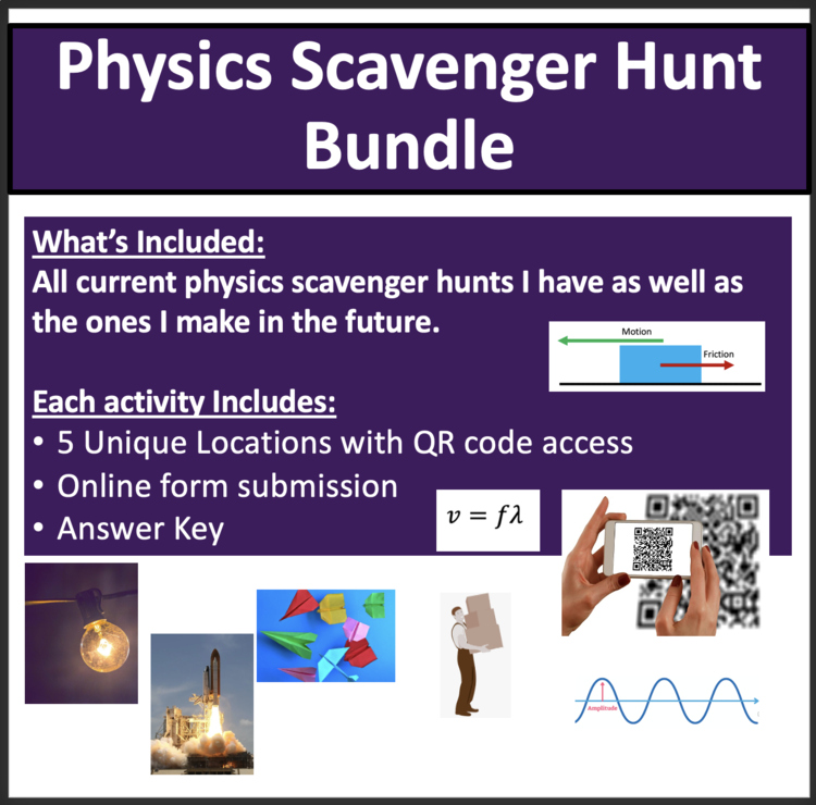 Physics Digital Scavenger Hunt Bundle | Force, Motion, Energy, Electricity