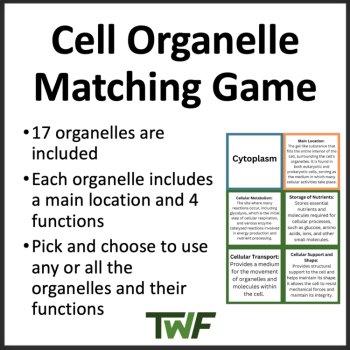 Cell Organelles Card Matching Activity - Middle and High School, image 2