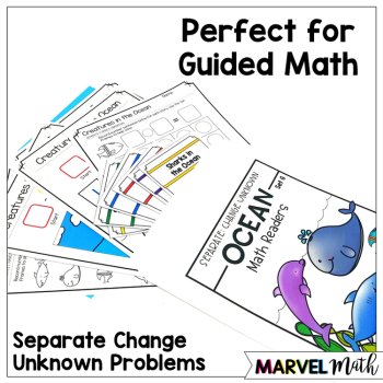 Kinder - 1st Grade Problem Solving Math Readers   Set 6: Separate Change Unknown, image 3