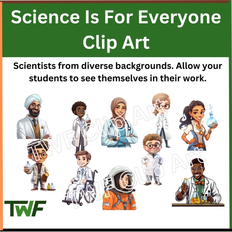 Science is For Everyone Clip Art-Diversity and Inclusion in the World of Science