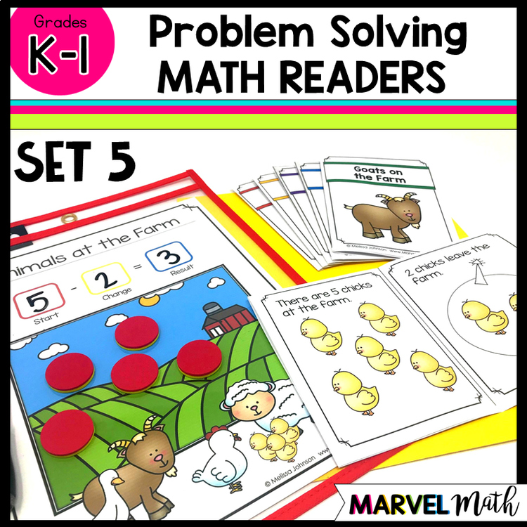 Kinder - 1st Grade Problem Solving Math Readers   Set 5: Separate Result Unknown