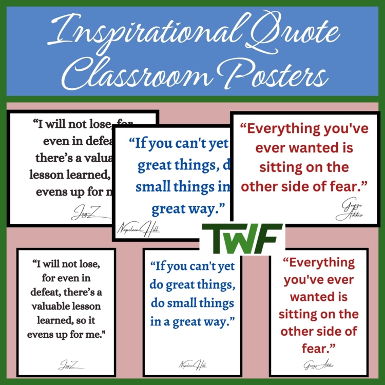 Inspirational Quote Posters Portrait -15 Inspirational Posters For Any Classroom