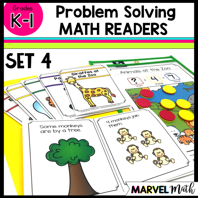 Kinder - 1st Grade Problem Solving Math Readers   Set 4: Join All Unknown Types