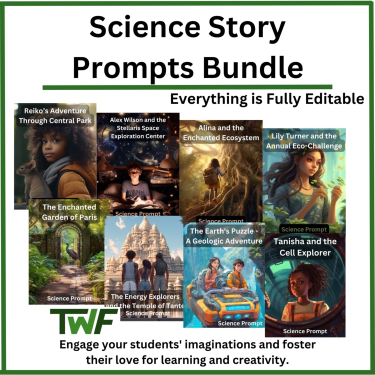 Science Story Prompt Bundle | Biology, Physical Science, Space & Earth Science