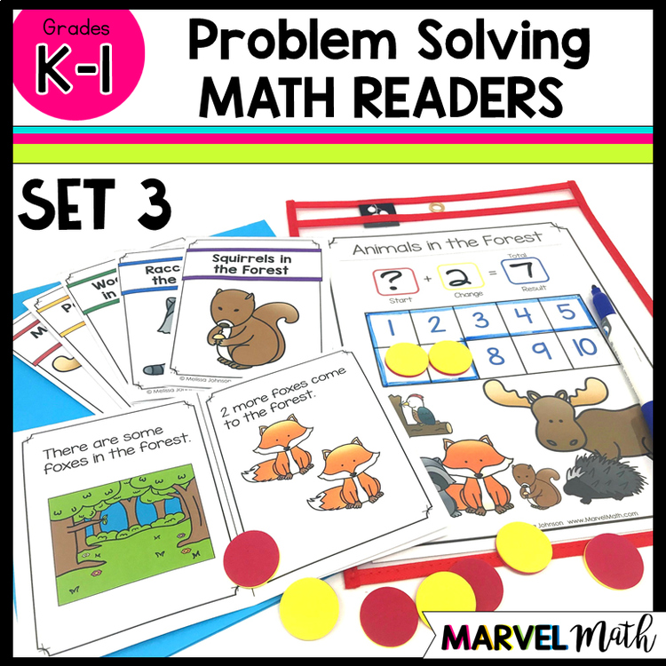 Kinder - 1st Grade Problem Solving Math Readers   Set 3: Join Start Unknown