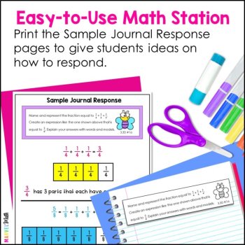 3rd Grade Fractions Journal Prompts - Equivalent Fractions, Comparing Fractions, image 2