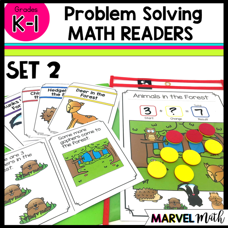 Kinder - 1st Grade Problem Solving Math Readers   Set 2: Join Change Unknown