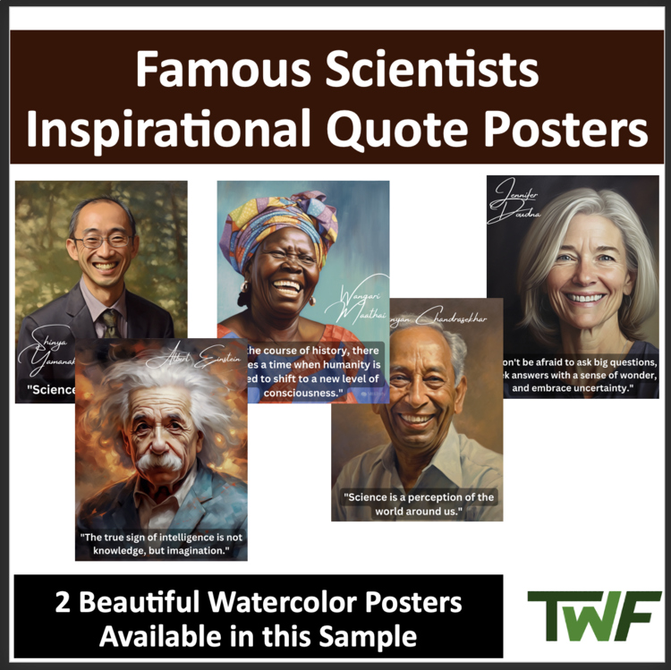 Famous Scientist Inspirational Quote Posters - 2 SAMPLE Posters