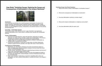 Ecology Case Study - Deforestation in the Amazon Rainforest | Ecology Worksheet, image 2
