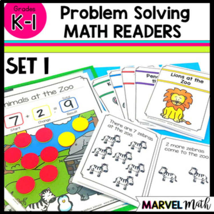 Kinder - 1st Grade Problem Solving Math Readers   Set 1: Join Result Unknown