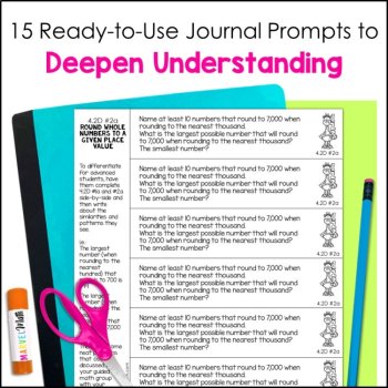 Math Journal Prompts - 4th grade Addition & Subtraction TEKS, image 2