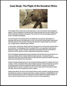 Ecology Case Study - The Plight of the Sumatran Rhino, image 2