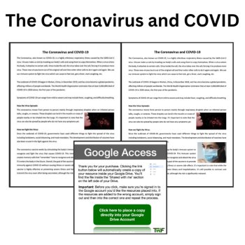 The Coronavirus & COVID Reading Comprehension Passage & Questions 6th, 7th, 8th, image 2
