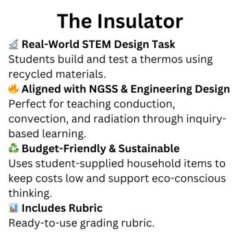 The Insulator – Thermal Insulator Challenge - NGSS - MS-PS1-4, PS3-3, image 2