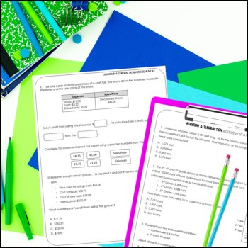Adding & Subtracting Decimals Whole Numbers Tests - 4th Grade STAAR Math Review, image 3