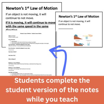 Newtons THREE Laws of Motion Lesson | Newton's Law Worksheets | 6th, 7th, 8th, image 2