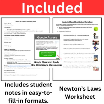 Newtons THREE Laws of Motion Lesson | Newton's Law Worksheets | 6th, 7th, 8th, image 4
