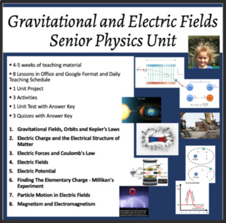 Gravitational and Electric Fields Unit - Complete SENIOR Physics Bundle