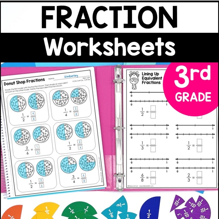 3rd Grade Fractions Worksheets - Unit Fractions, Equivalent Fractions and more!