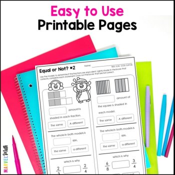 3rd Grade Fractions Worksheets - Unit Fractions, Equivalent Fractions and more!, image 4