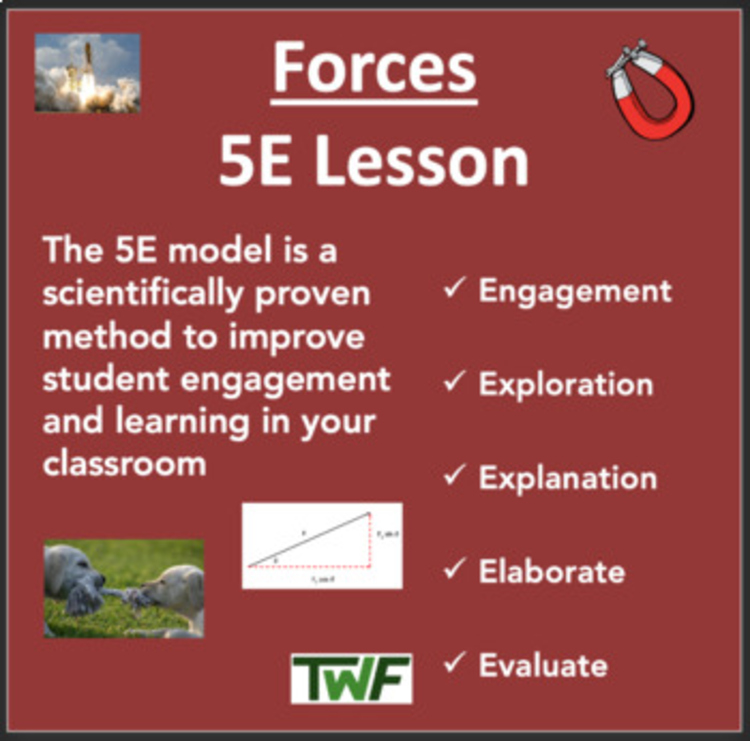 Forces - High School - 5E Lesson Bundle | Normal, Friction, Tension Forces