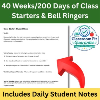 Science Bell Ringers and Class Starter Activities | 200 Unique Days & Activities, image 3