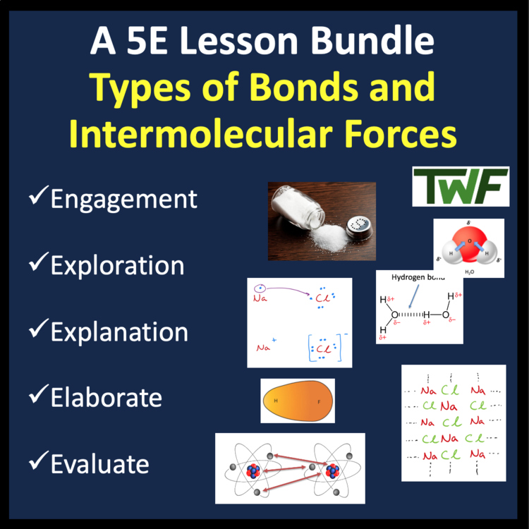 Types of Chemical Bonds and Intermolecular Forces Complete 5E Lesson Bundle