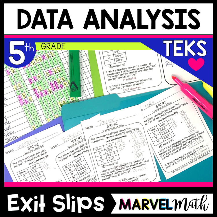 5th Grade Data Analysis TEKS Exit Slips