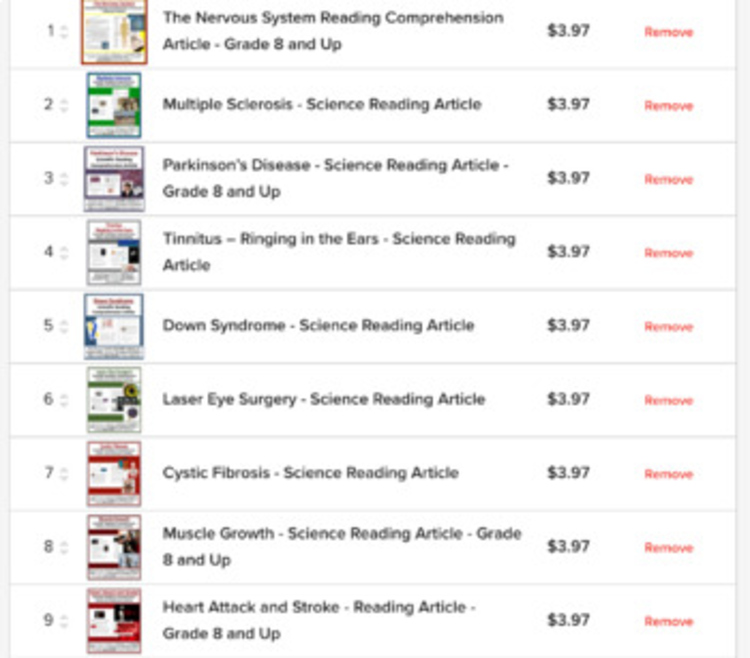 Health and the Human Body Reading Comprehension Article Bundle - Grade 8 & Up