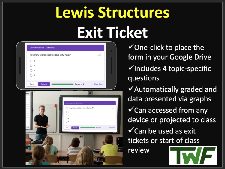 Lewis Structures Exit Ticket and Review Activity
