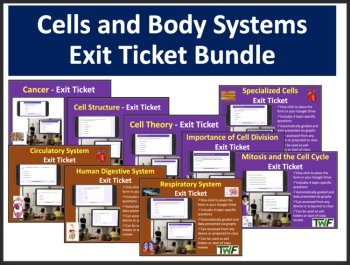 Cells and Body Systems Exit Ticket and Review Activity Bundle, image 2
