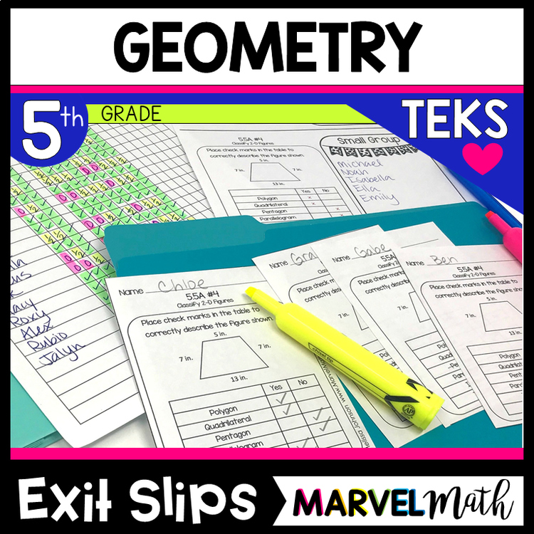 5th Grade Geometry TEKS Exit Slips