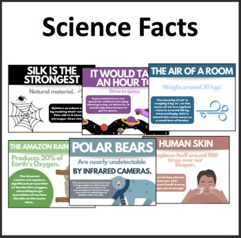 100 Amazing Science Fact Poster Bundle - Classroom Posters and Class Starters, image 2