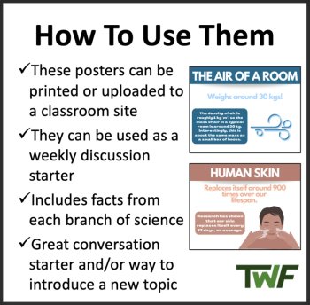 100 Amazing Science Fact Poster Bundle - Classroom Posters and Class Starters, image 3