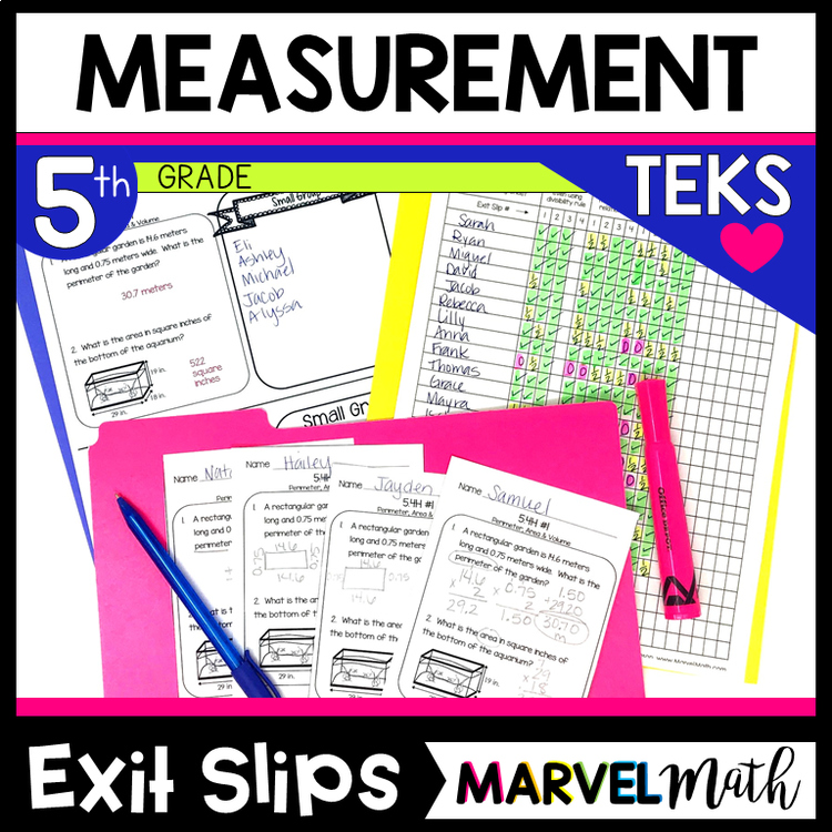 5th Grade Measurement TEKS Exit Slips