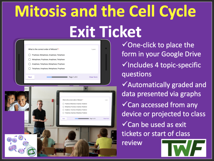 Mitosis and the Cell Cycle Exit Ticket and Review Activity