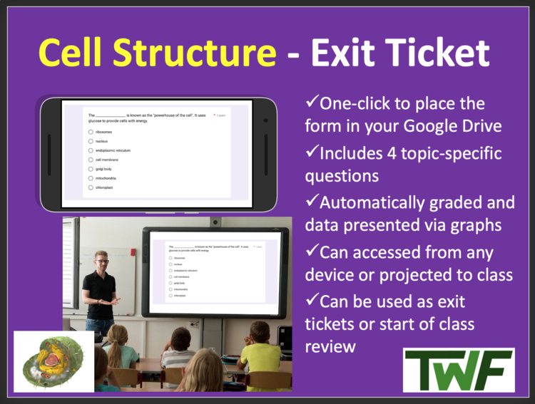 Cell Structure Exit Ticket and Review Activity