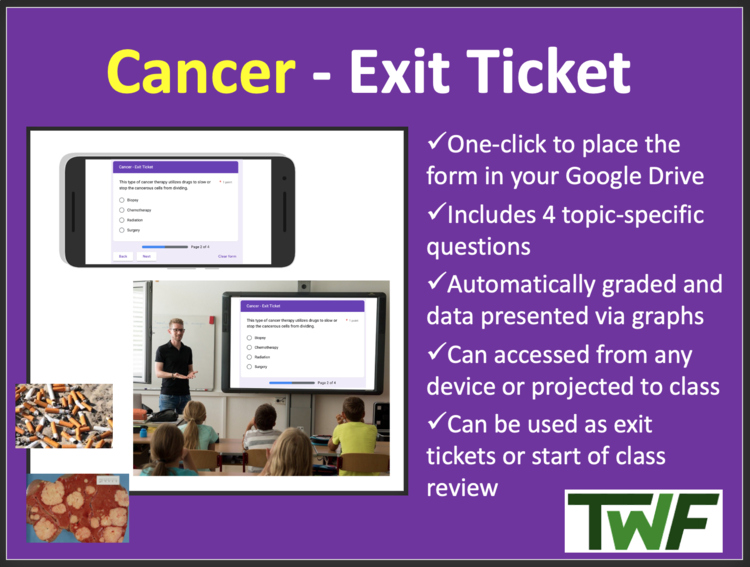 Cancer Exit Ticket and Review Activity