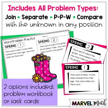 1st Grade Hands-On Word Problems Kit 10: Spring Problems, image 4