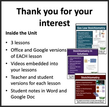 Stoichiometry Teaching Bundle - Senior Level Chemistry, image 2