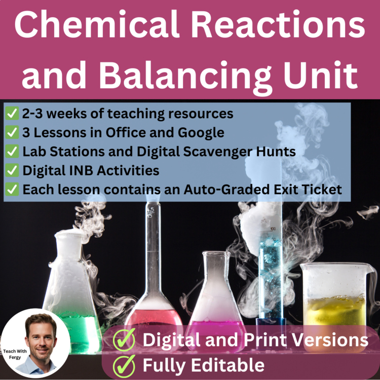 Chemical Reactions and Balancing Unit - Senior Chemistry - Lessons, Activities