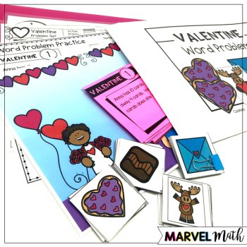 1st Grade Hands-On Word Problems Kit 9: Valentine's Day Problems, image 3