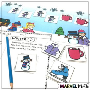 1st Grade Hands-On Word Problems Kit 8: Winter Problems, image 2