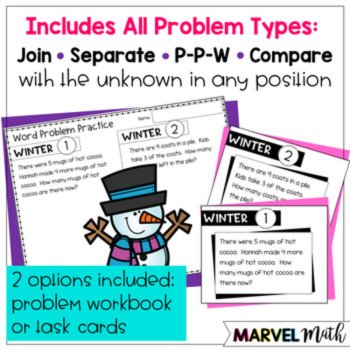 1st Grade Hands-On Word Problems Kit 8: Winter Problems, image 4