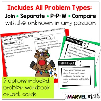1st Grade Hands-On Word Problems Kit 7: Christmas Problems, image 4