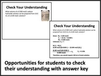 Preparing Solutions and Dilutions Senior Chemistry Lesson and Lab Bundle, image 2