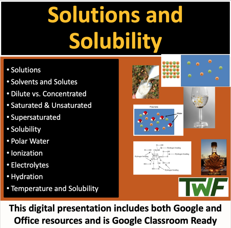 Solutions and Solubility Lesson | Solvents, Solutes, Dilute, Concentrated