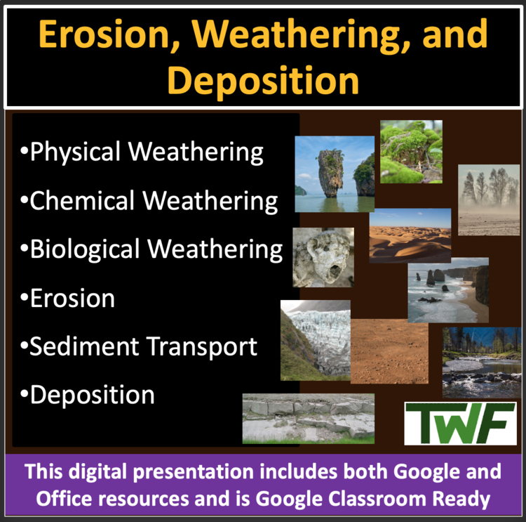 Weathering, Erosion, and Deposition - Google Slides and PowerPoint Lesson